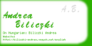 andrea biliczki business card